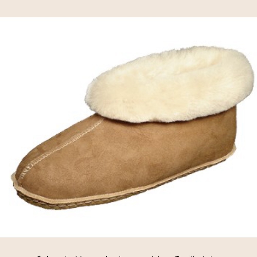 Sundance Moccasin Sheepskin Slippers with Leather Sole 8.5